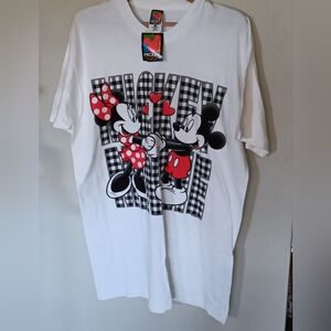Vintage 90s Mickey And Minnie Tshirt Nwt